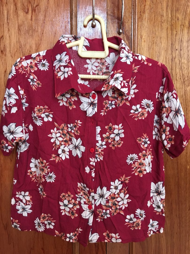 Polo floral button down store