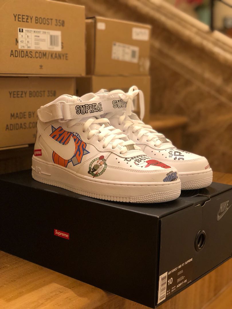 Nike Air Force 1 Mid Supreme NBA White