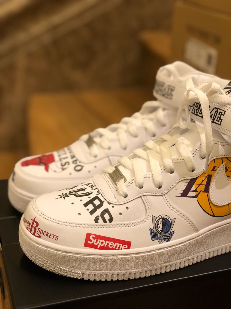 Air force 1 hotsell mid supreme nba white