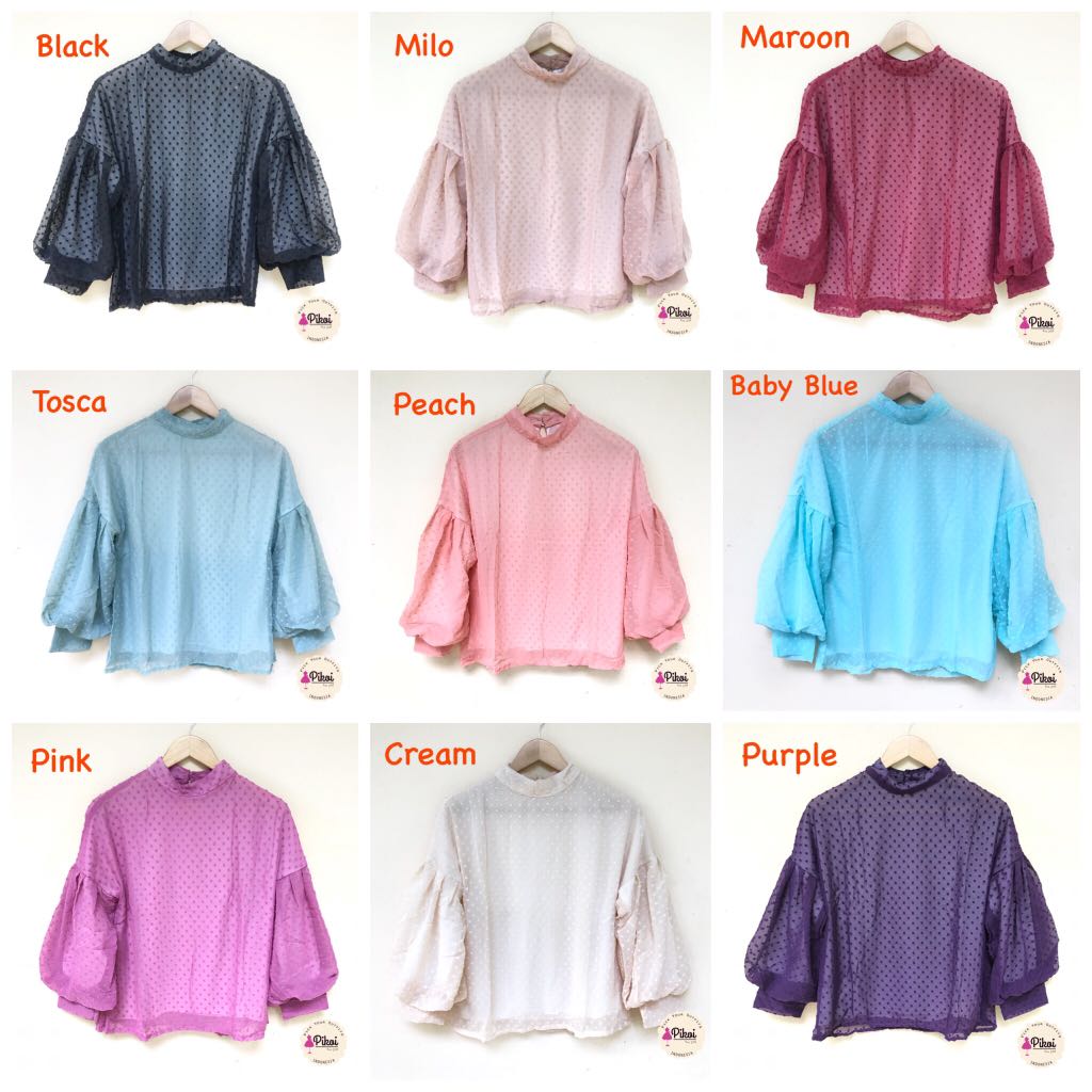 Rubiah Lengan Balon Atasan Wanita Baju Muslimah Baju Korea Oke Olshop Fashion Olshop Muslim Di Carousell