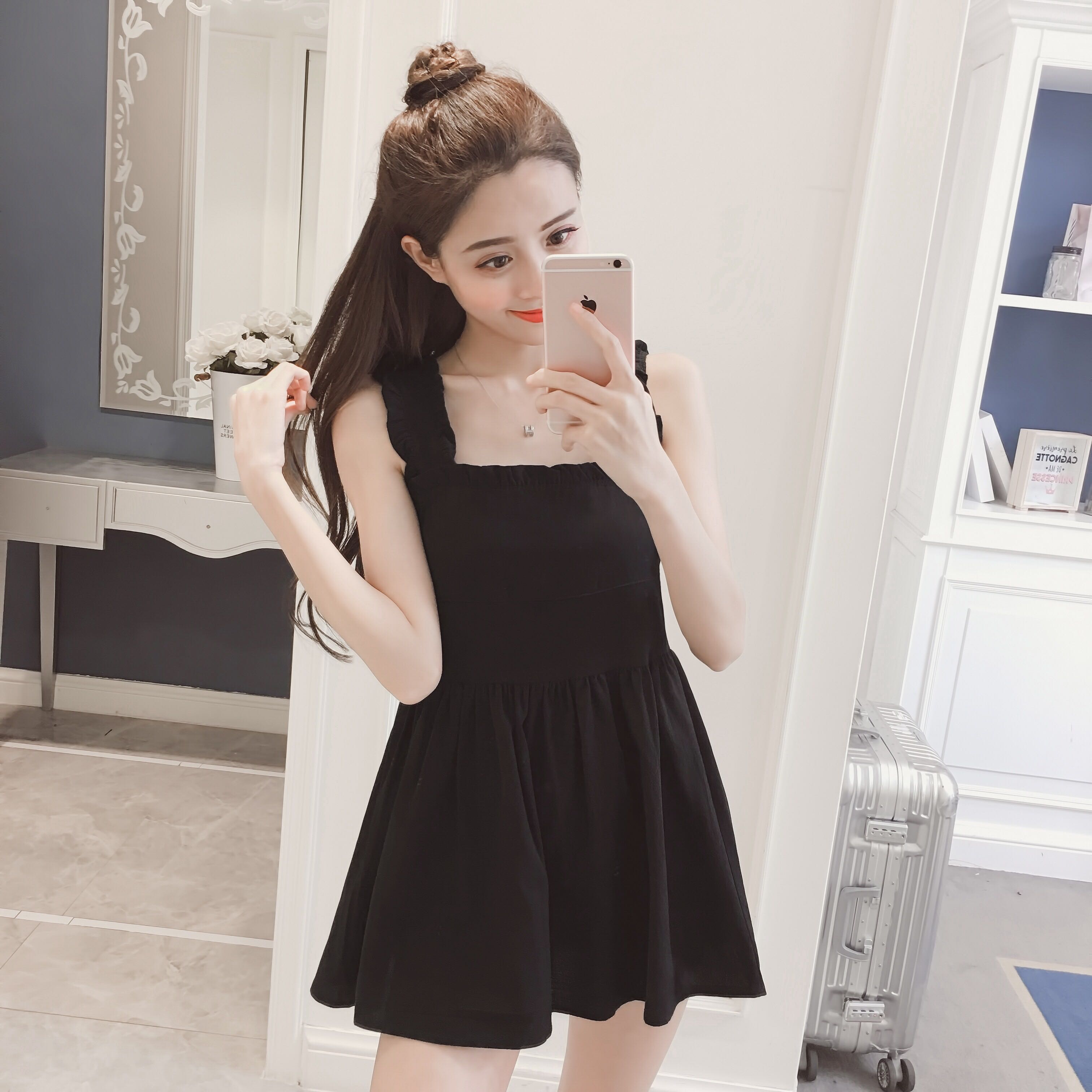 square neck babydoll dress