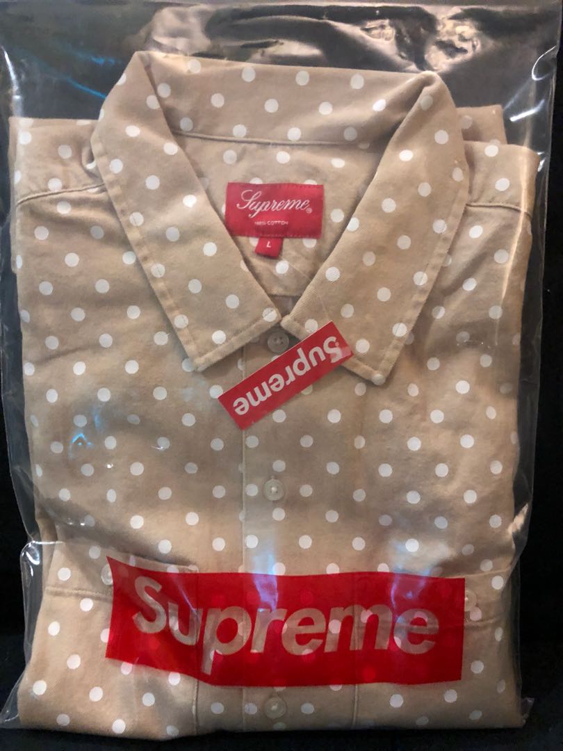 supreme polka dot denim shirt