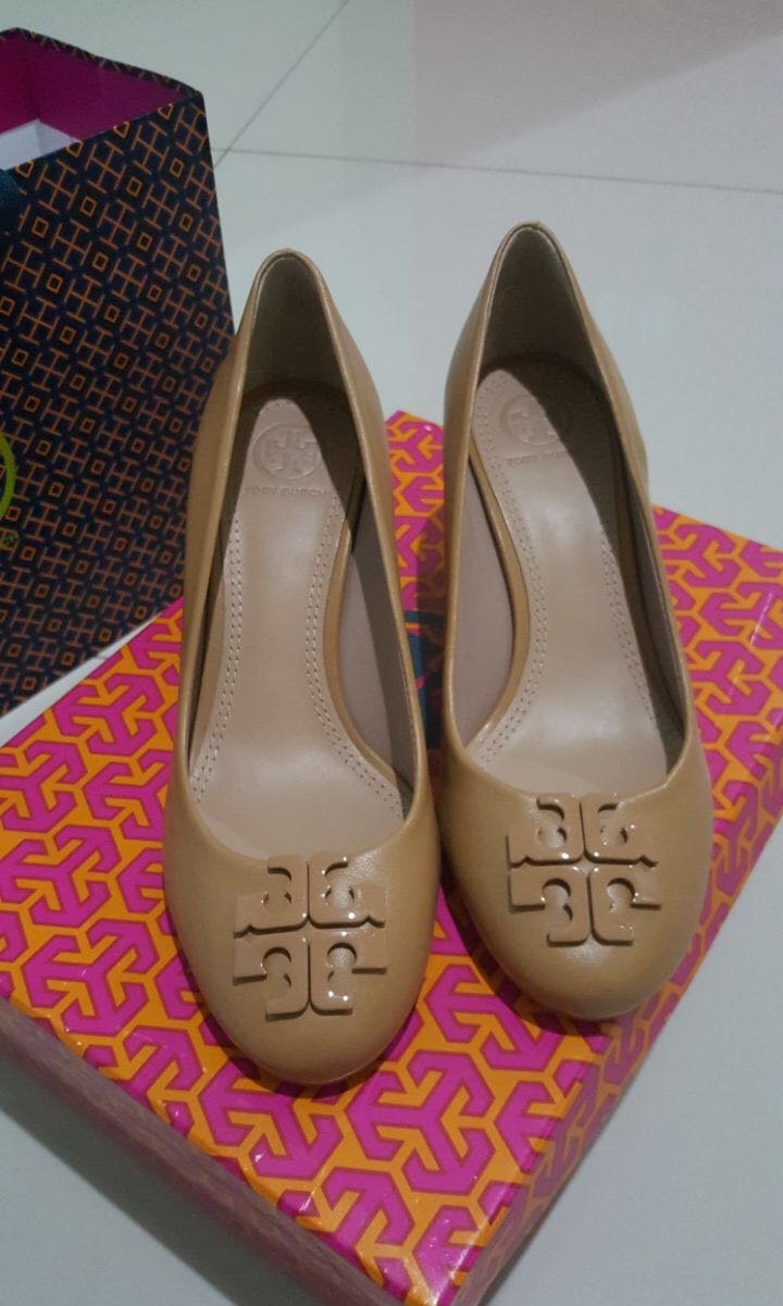 Tory Burch Lowell 65MM Wedge Mestico Fesyen Wanita Sepatu di