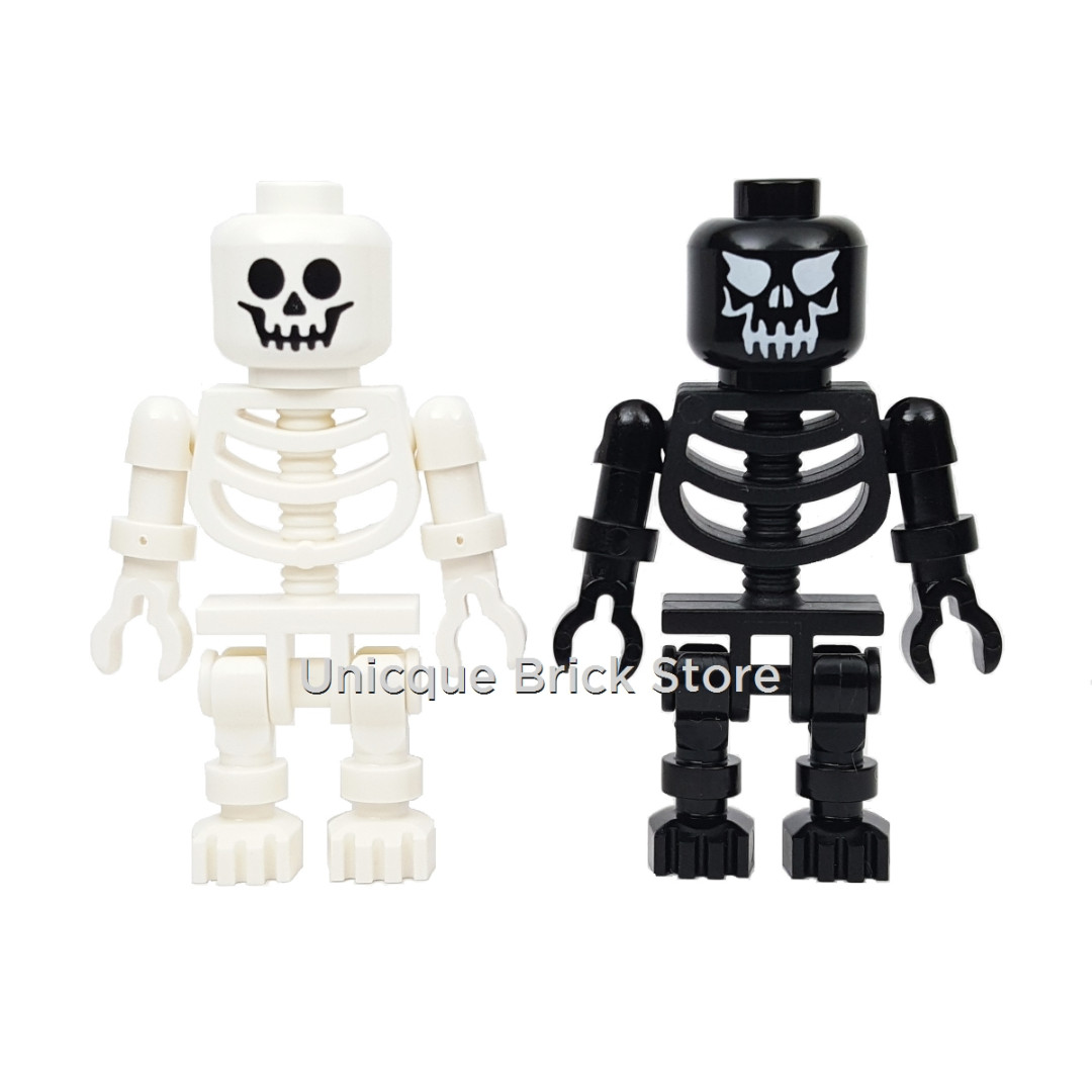 NEW Lego Minifig GRAY SKELETON with Red Eyes Halloween Town City 