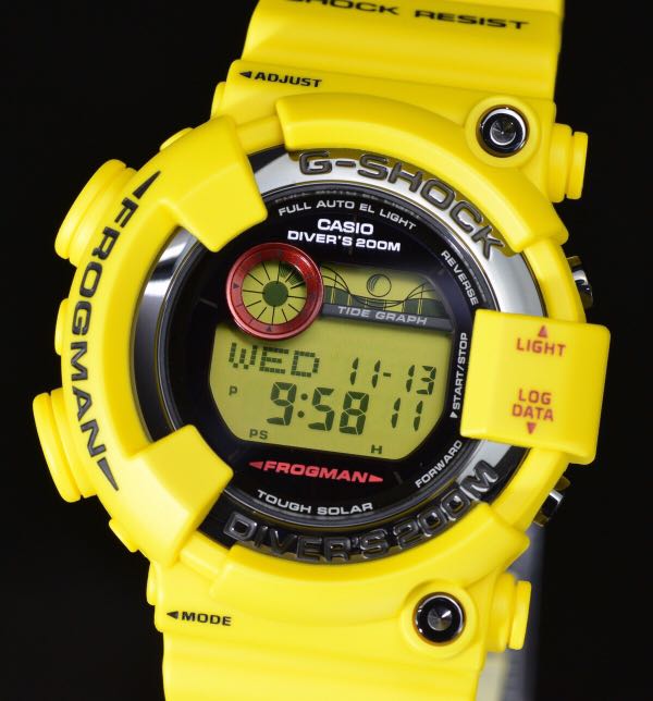 100 Authentic new Casio G Shock 30th Anniversary Lighting Yellow Frogman GF 8230E 9 Watch Full Set Rare