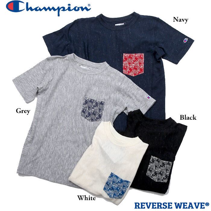 Champion Reverse Weave花紋Pocket Tee, 男裝, 上身及套裝, T-shirt