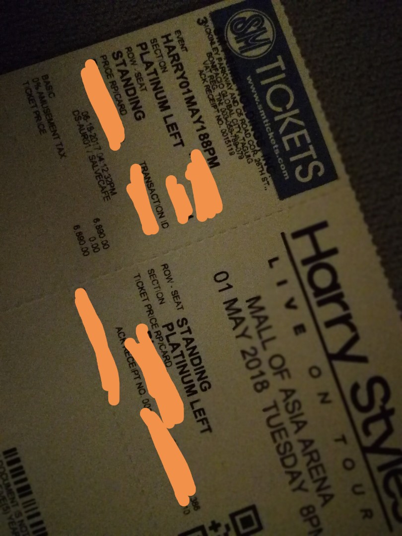Harry Styles Platinum ticket (standing), Tickets & Vouchers, Event