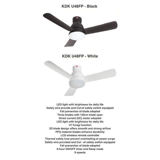 Kdk Ceiling Fan With 18 Watt Led U48fp K12ux Furniture