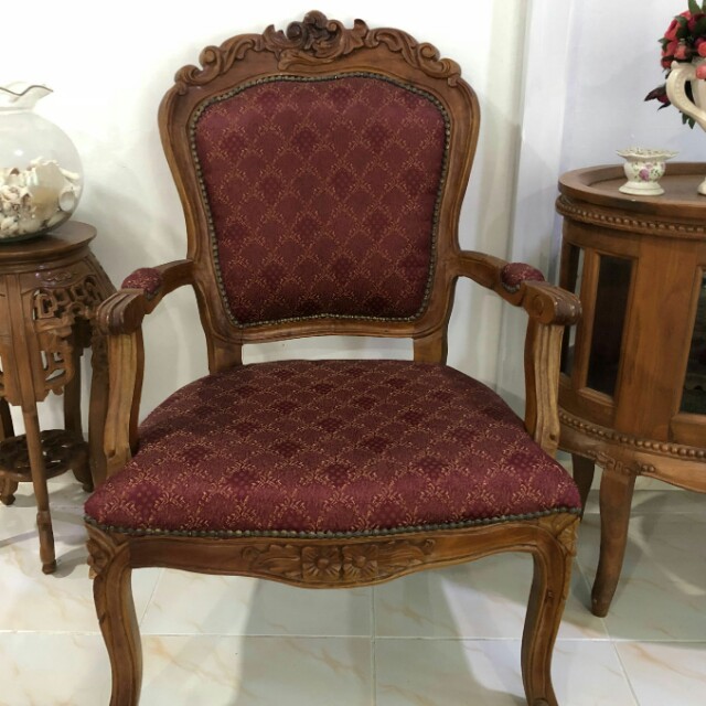 Kerusi Kayu Jati 2 pcs Furniture Home Living Furniture