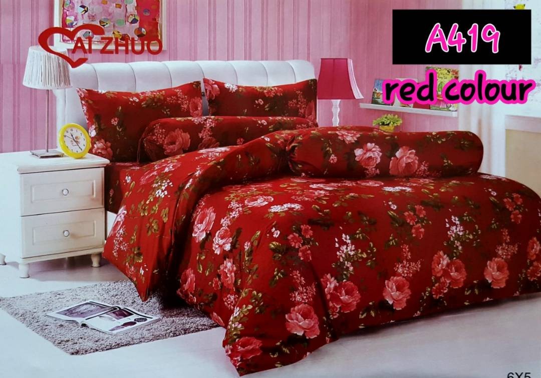 New Dark Red Bedsheets With Comforter Rumah Perabot Home Decor