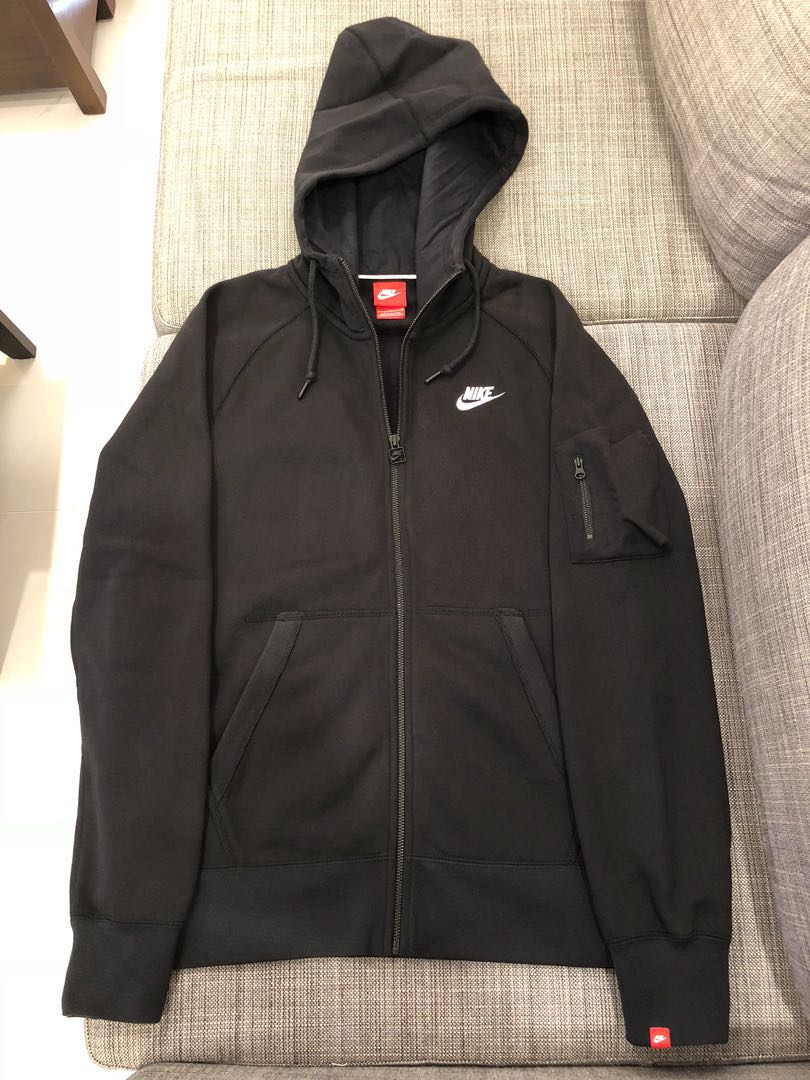 nike gray aw77 hoodie with arm pocket
