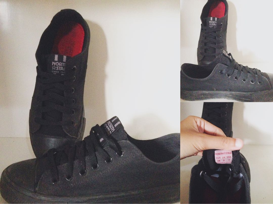 North Star Full Black Fesyen Wanita Sepatu Di Carousell