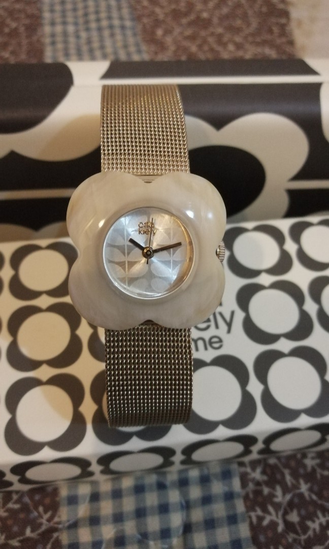 Orla Kiely OK4032 Ladies Poppy Horn Case Gold Mesh Bracelet Watch