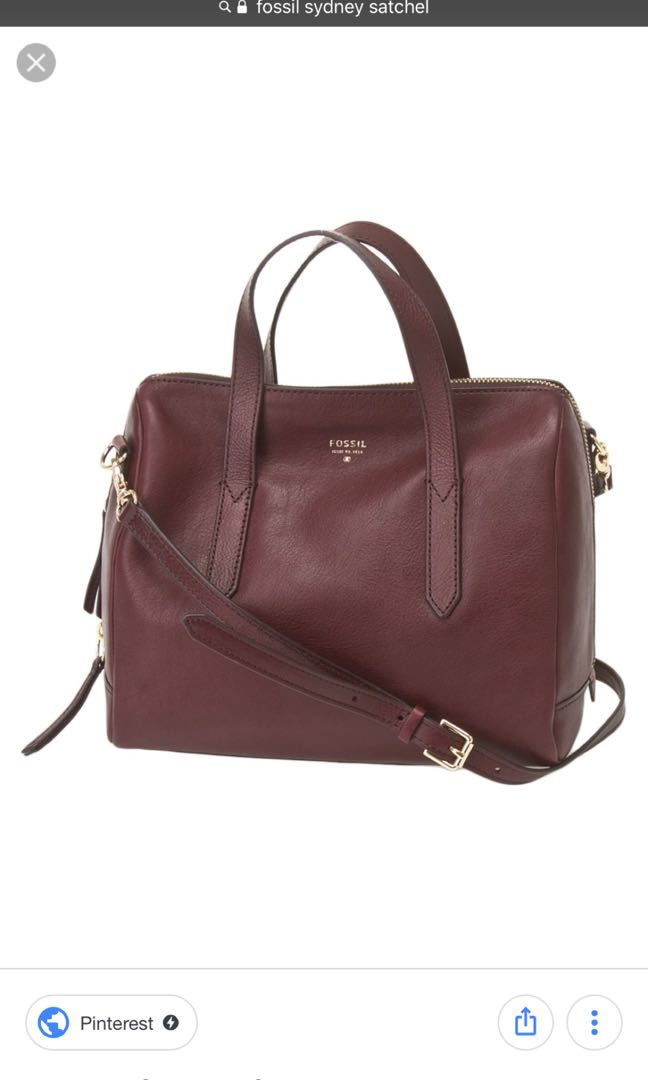 Preloved Fossil Sydney Satchel In Raisin Maroon