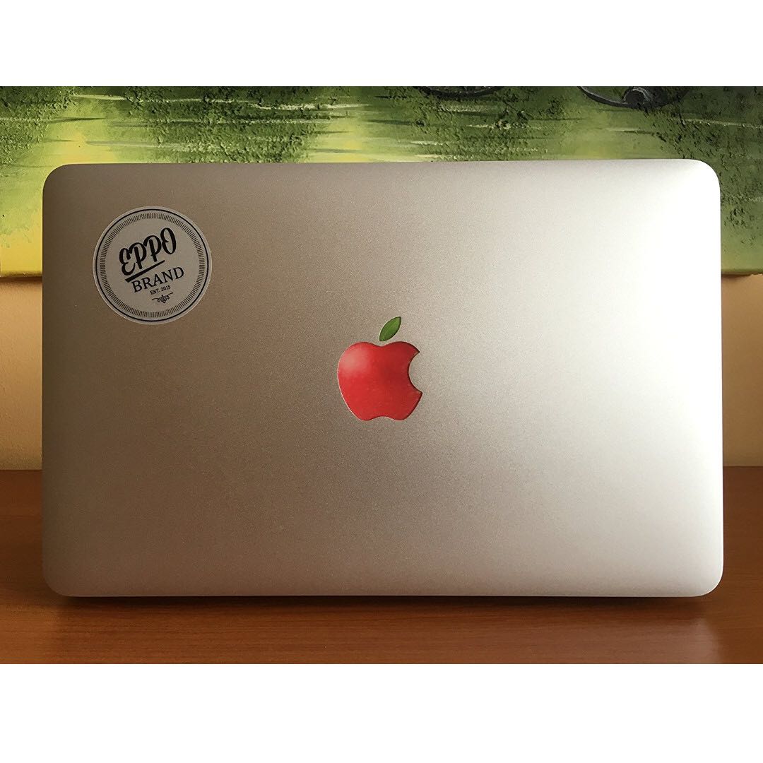 Red Apple Glowing Logo Sticker Decal For 11