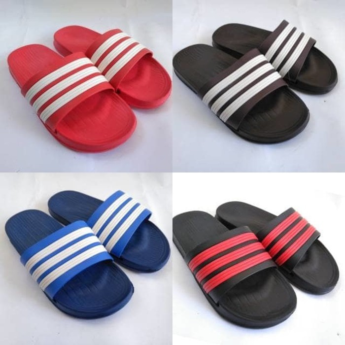Sandal Karet Pria Motif Adidas Fesyen Pria Sepatu Sandal Di Carousell