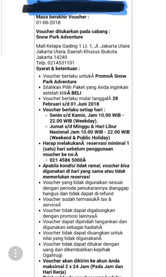 Snowpark Adventure Mall Kelapa Gading Tickets Vouchers