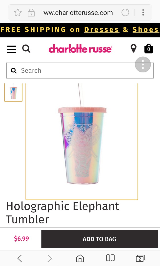 Wtb Charlotte Russe Holographic Elephant Tumbler Bulletin Board Looking For On Carousell