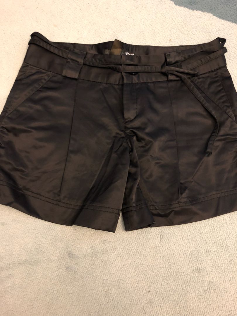 zara satin shorts