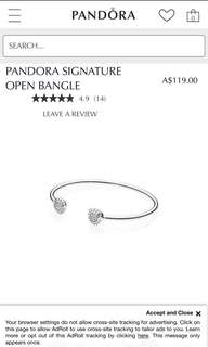 Pandora signature open bangle