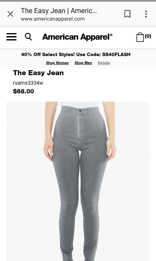 American apparel high waisted jeans clearance