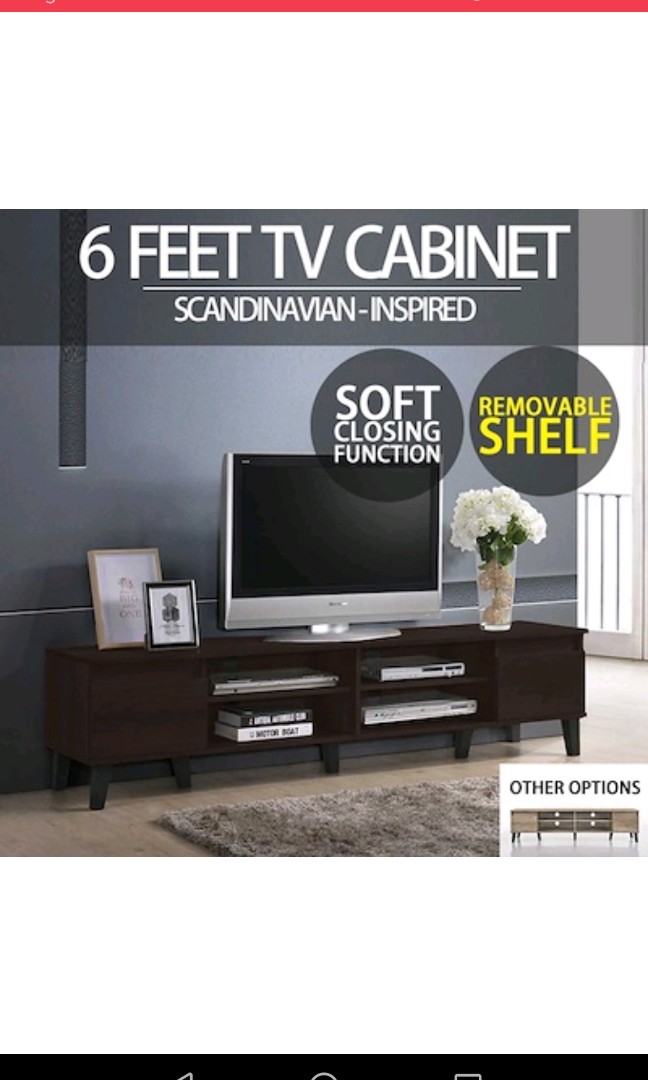 April Sale Scandinavian Inspired 6 Feet Tv Cabinet Furniture