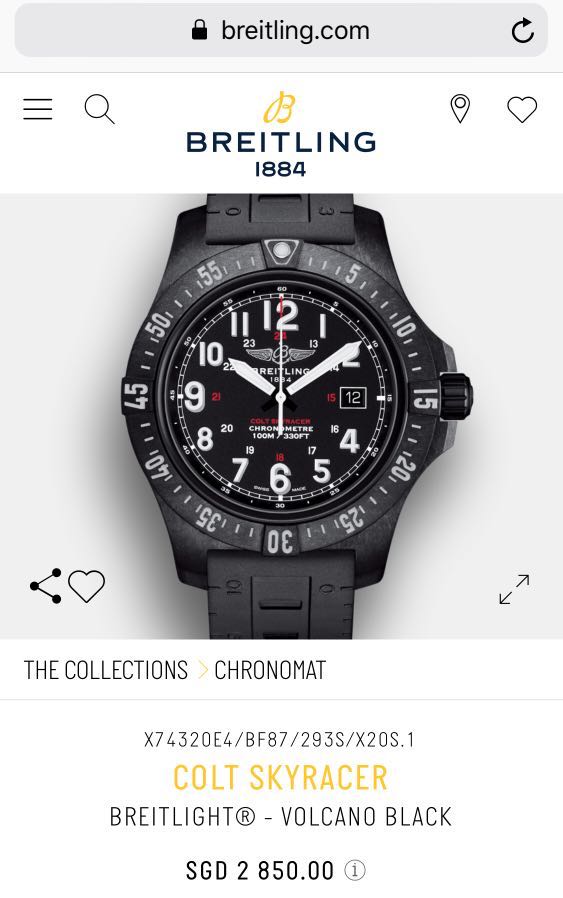 Breitling colt skyracer volcano black watch top