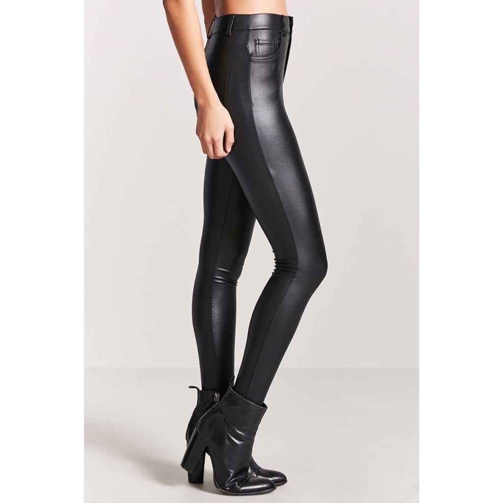 high waisted leather pants forever 21