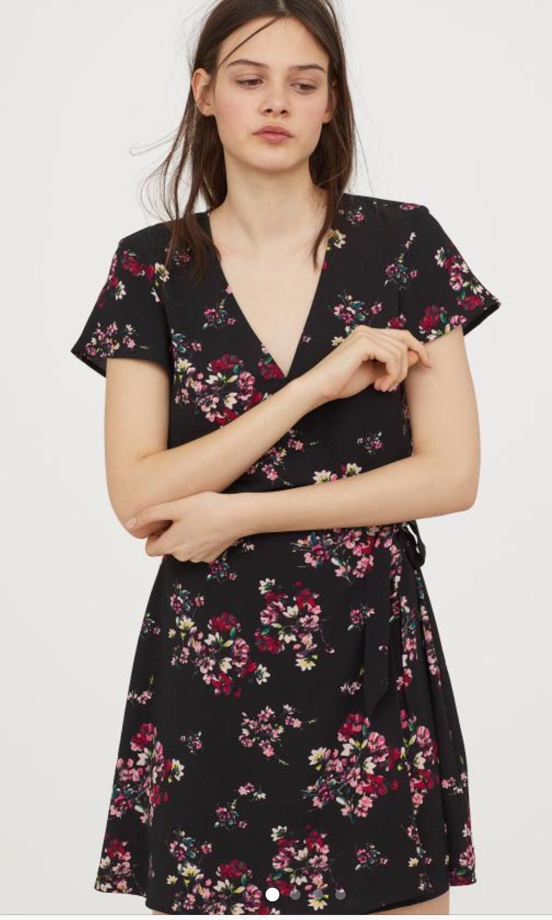 h&m patterned wrap dress