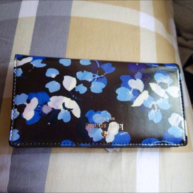 kate spade blue floral wallet