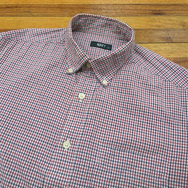 Kemeja NAVY Gingham Button Down Shirt 