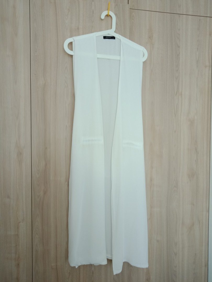 White chiffon outlet vest