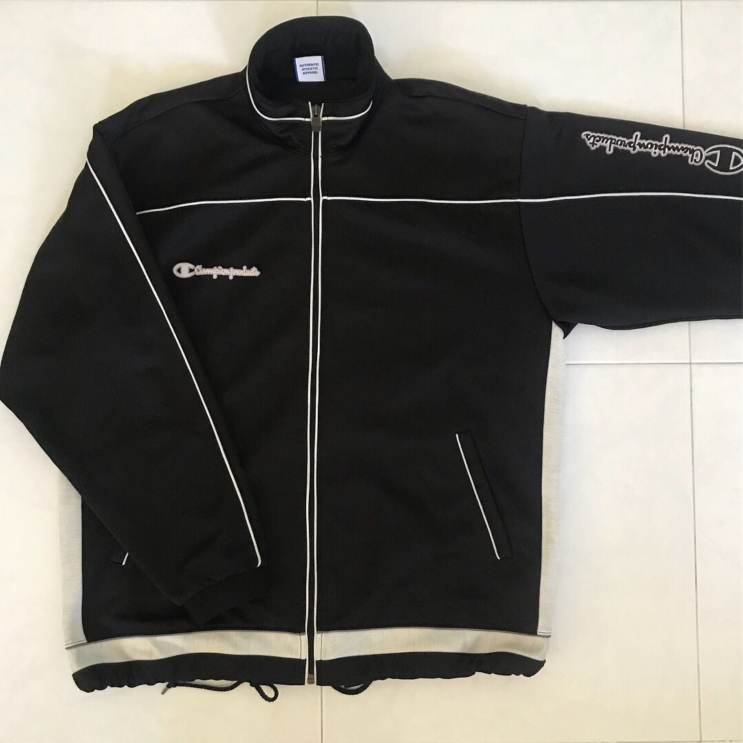 champion track jacket black