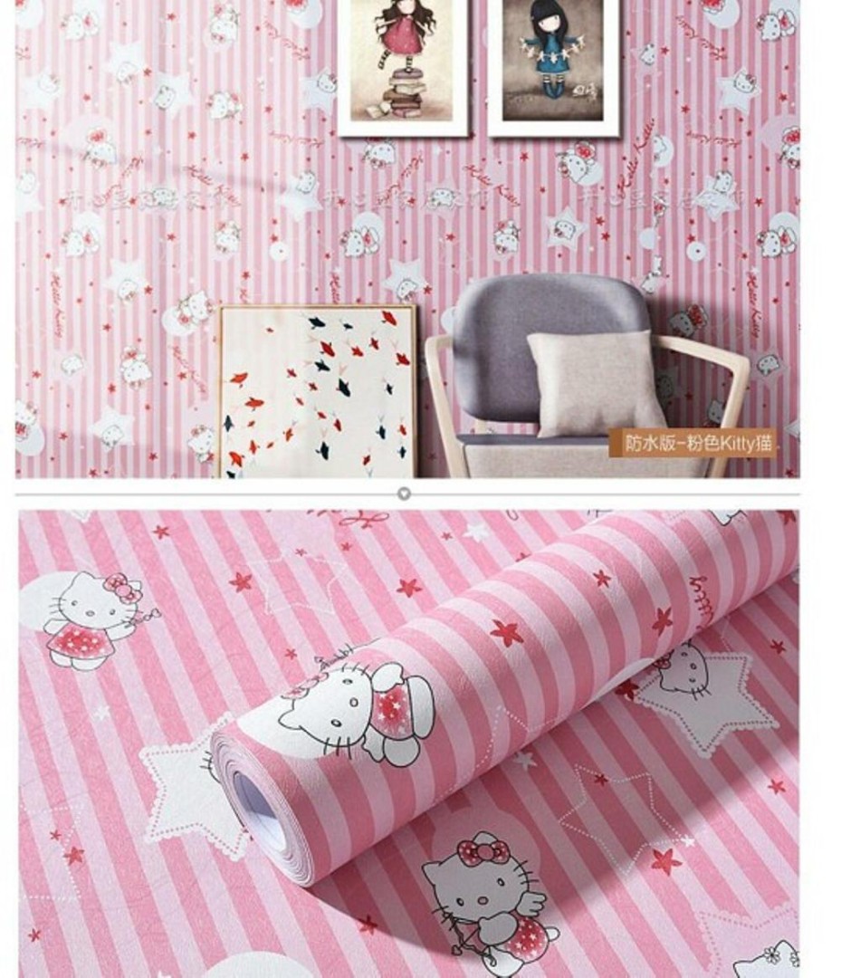 Wow 20 Gambar Wallpaper Dinding Kamar  Hello  Kitty  Rona 