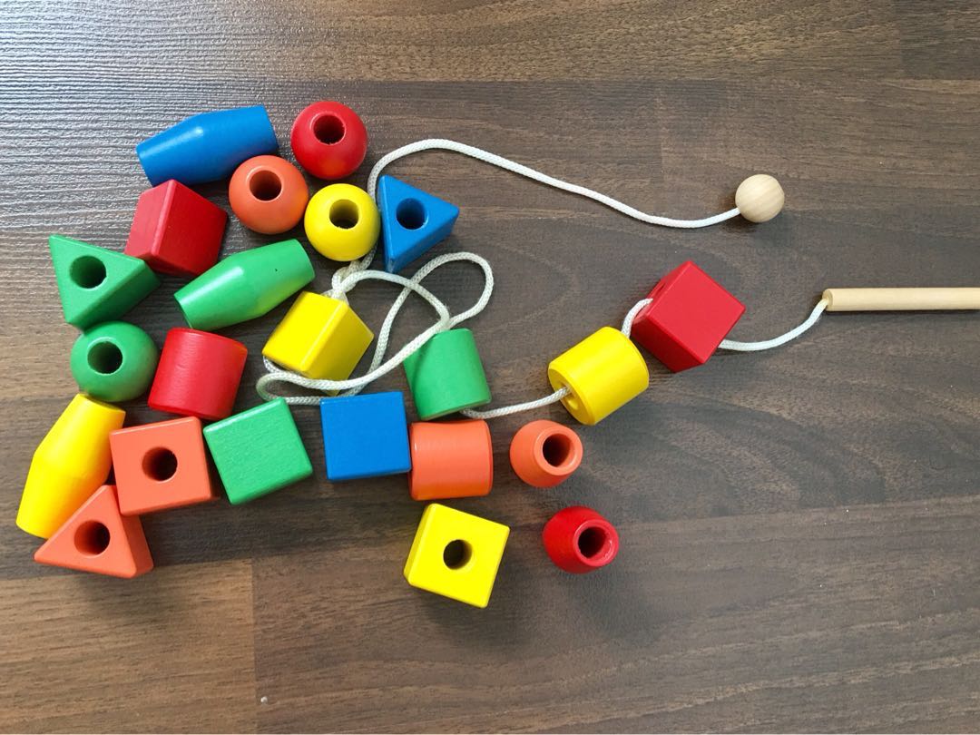 Wooden blocks for threading, Babies & Kids, Baby Nursery & Kids ...