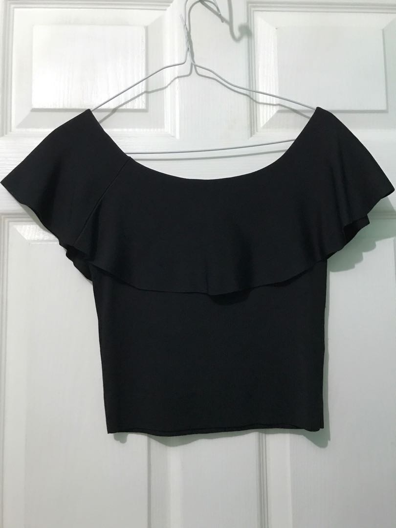 zara black off the shoulder top