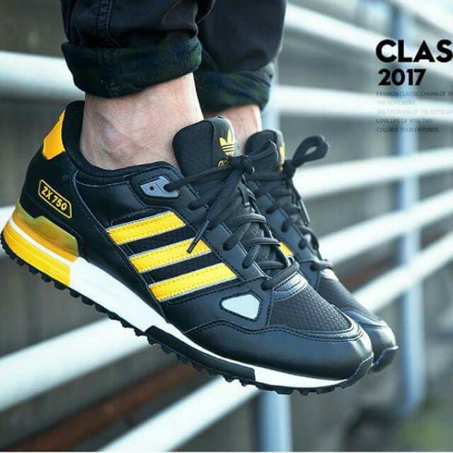 Vervelen Subjectief mug Adidas Zx750 Black yellow, Men's Fashion, Footwear, Sneakers on Carousell