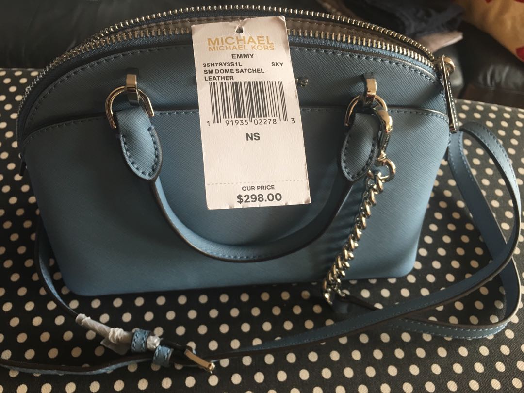 Michael+Kors+Emmy+Small+Dome+Satchel+Leather+Black+Crossbody+35H7SY3S1L for  sale online