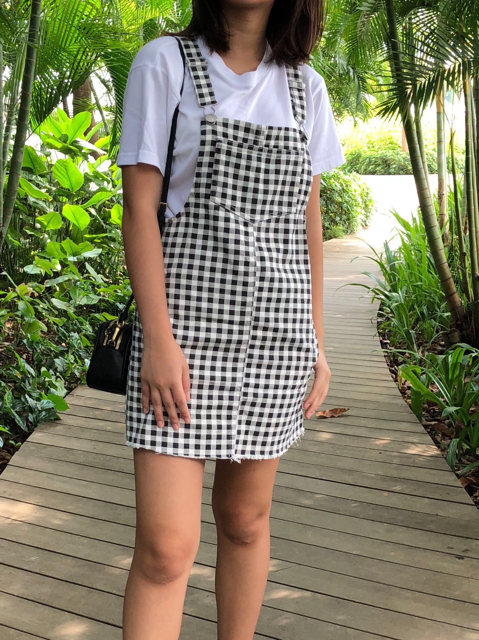 Cotton On Checkered Overall Dress 