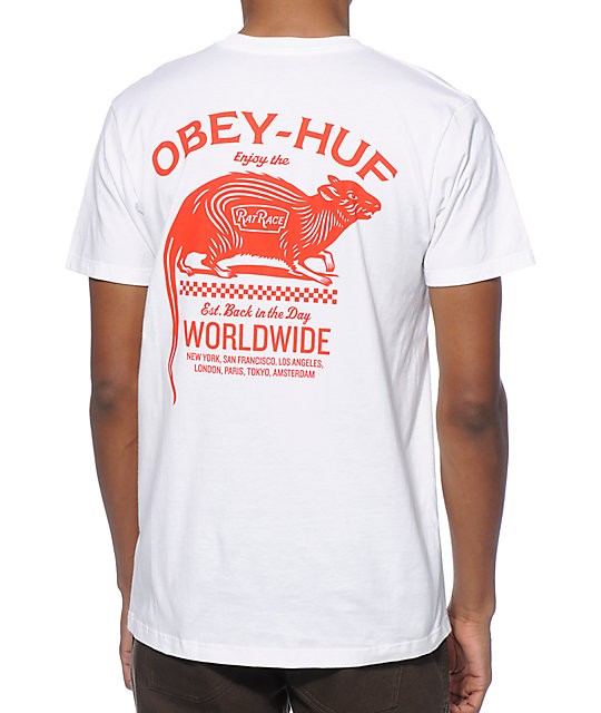 HUF x Obey tees, Men's Fashion, Tops 
