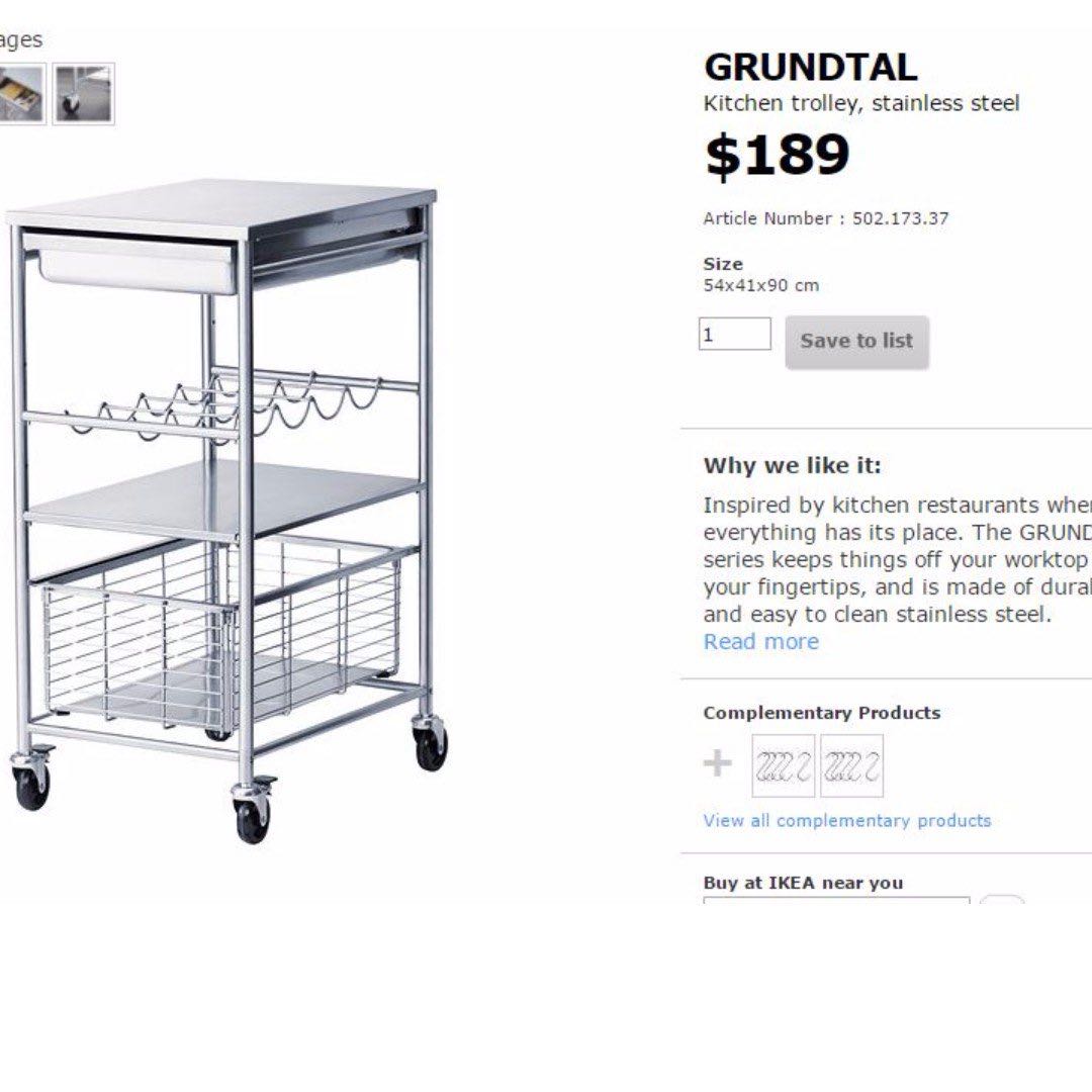 Ikea Stainless Steel Trolley Tv Home Appliances Kitchen Appliances Other Kitchen Appliances On Carousell