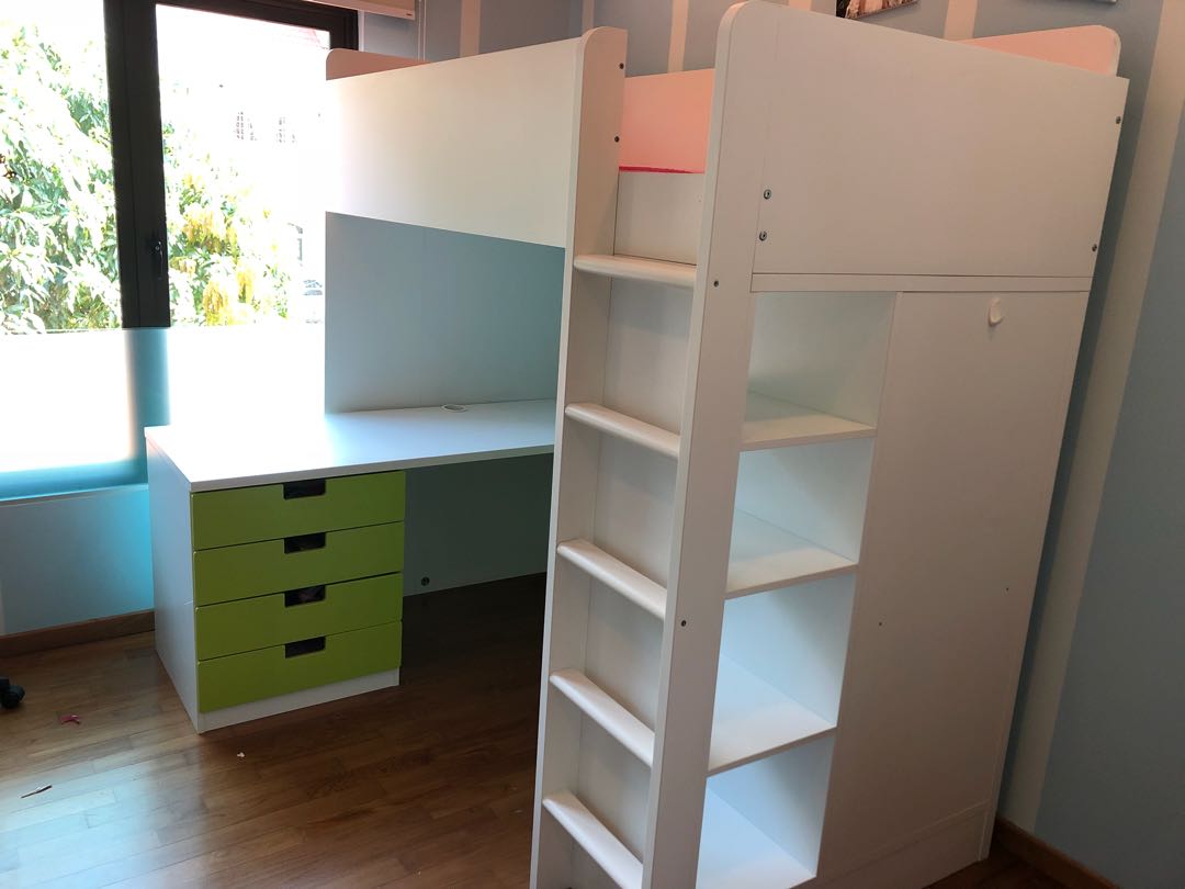 ikea bunk bed with desk and wardrobe