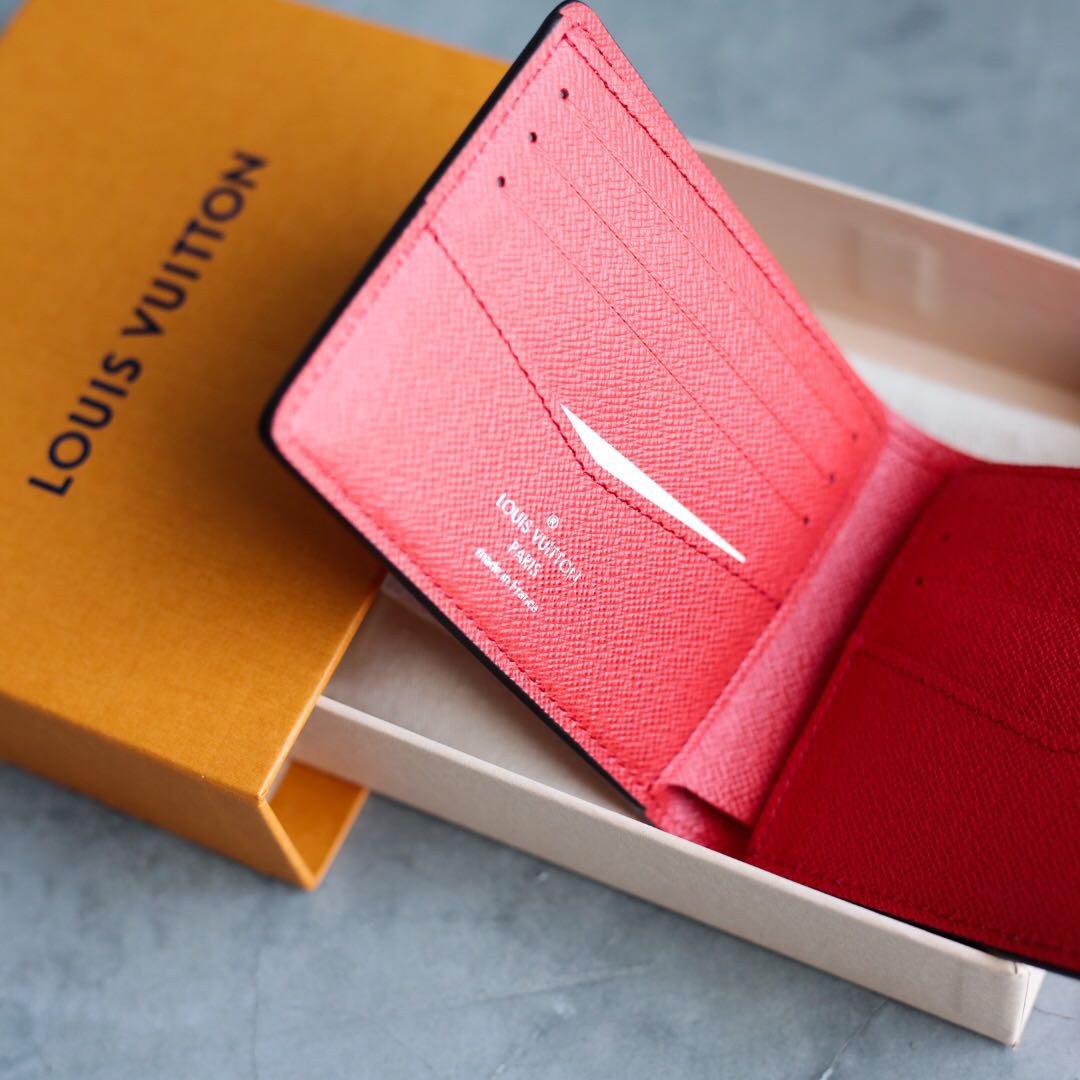 Louis+Vuitton+X+Supreme+LV+Red+Epi+Leather+Slender+Wallet for sale online