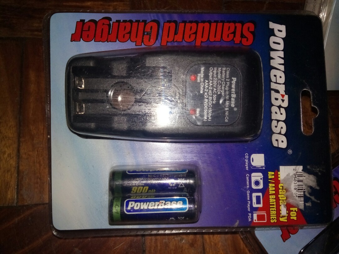 Powerbase Battery Charger (Category: Chargers) located in Pasig City. Submitted by sharkygurl (Listing ID 167090885, Image 2). Description: Battery Charger Model: C-202A Input: 220V AC 50hz Output: AA AAA Please refer to photos for details.