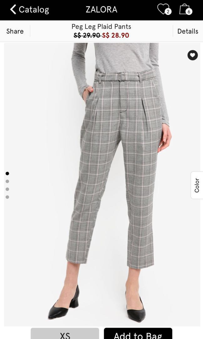 Plaid peg pants online