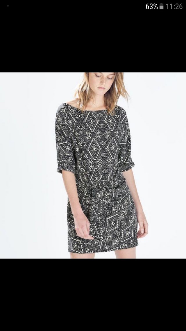 zara knot print dress