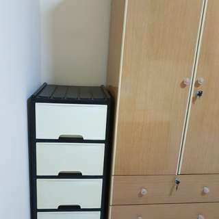 4 plastic drawers cabinets.