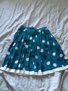 Blue polka dot skirt