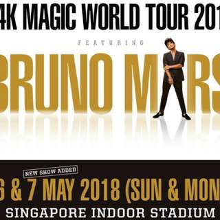 bruno mars 2x cat 8 tickets, $300 each