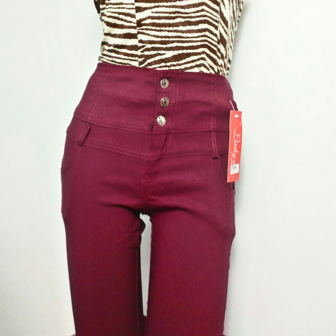 burgundy high rise jeans
